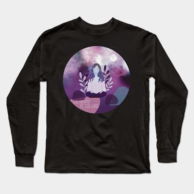 The Universe Is Calling Long Sleeve T-Shirt by Blodyn-Yr-Haul
